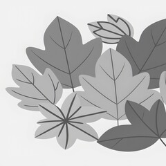 Seamless vector pattern of leaves on a white background, featuring floral nature illustration and vintage foliage decoration