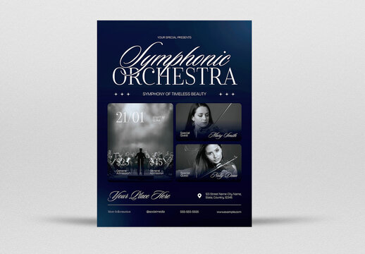 Blue Elegant Symphonic Orchestra Flyer Layout