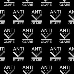 Anti glare seamless pattern isolated on black background
