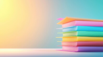 Management Stack of Document Folder Stack of colorful file folders neatly arranged on a desk, office setting with natural light, represents organization and document management