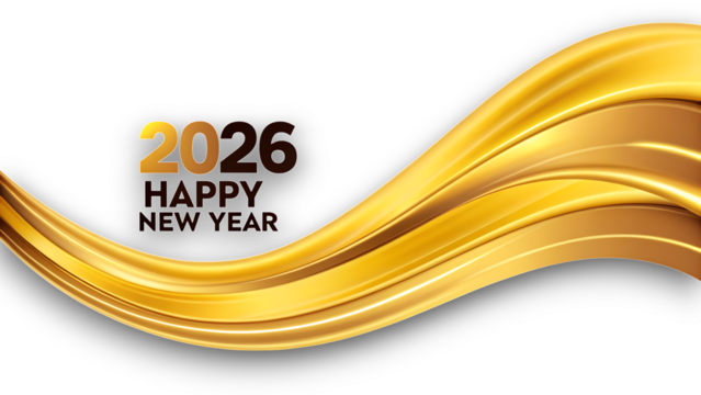 Elegant golden wave design with 2020 text on a black background for festive celebrations and new year greetings