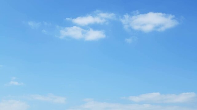 Time lapse of beautiful blue sky with white clouds