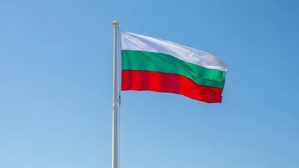 Bulgaria Flag White with Green, Red Sky blue Patriotism, and Pride Independence.
