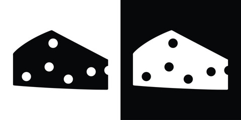 Cheese Slice silhouette vector, Cheese wedge icon, Cheese slice icon