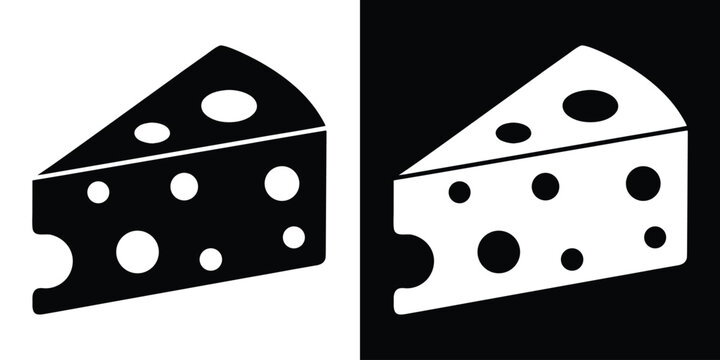 Cheese Slice silhouette vector, Cheese wedge icon, Cheese slice icon
