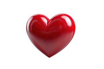 Glossy Red Heart Shape Object Isolated on Black Background love symbol, Isolated On White Background, Png Transparent