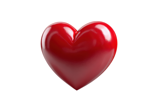 Glossy Red Heart Shape Object Isolated on Black Background love symbol, Isolated On White Background, Png Transparent