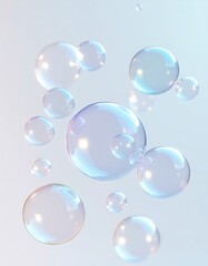 Naklejka premium soap bubbles on blue background
