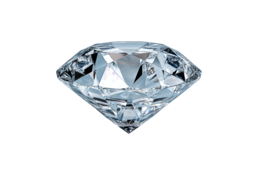 Sparkling clear diamond gemstone with many facets on black background brilliant - Powered by Adobe