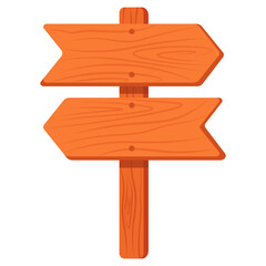 Directional Wooden Signpost Illustration