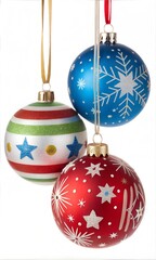 Set of Christmas ball decoration isolated on white background with clipping path.