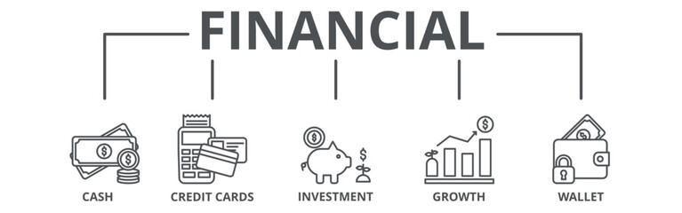 Financial banner web icon vector illustration concept