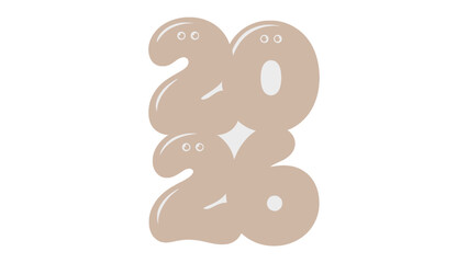 New Year's Eve 2020: Whimsical numbers 2020 playfully celebrate the turning of the year. Capturing the spirit of hope and a fresh start.