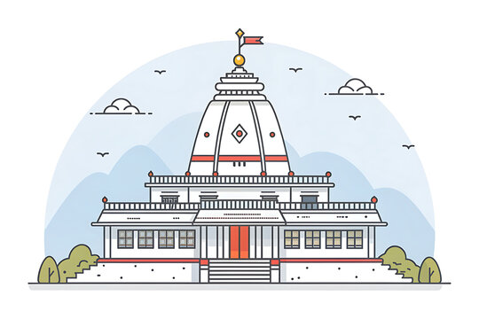 Clean minimal vector of Vaishno Devi Temple.