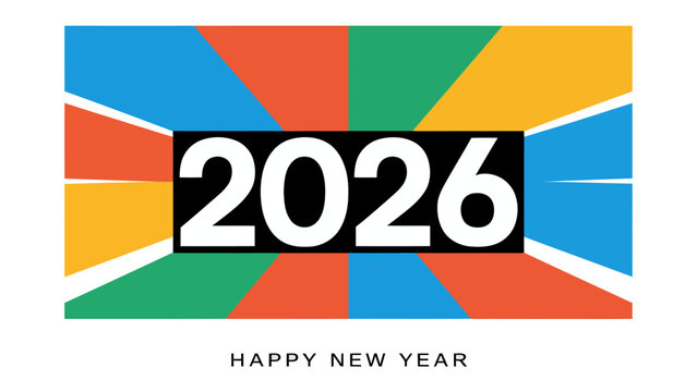 Year 2026: Celebrate the dawn of 2026 with a vibrant and colorful design, marking the beginning of a fresh chapter, filled with optimism and joyous celebrations.