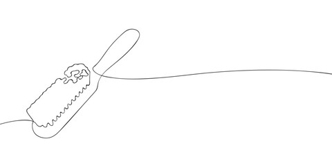 e line drawing of a person sailing an ice boat on runners. Minimalist linear illustration. Winter sport, sailing, racing and outdoor recreation concept for design and education.