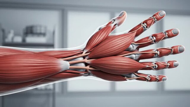 Medical Animation of Human Extensor Digitorum Muscles in Arm and Hand