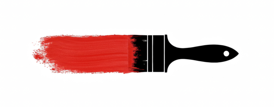 Red Paint Brush Stroke Isolated on Black Background