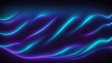 Abstract blue and purple neon waves digital landscape 4K 03