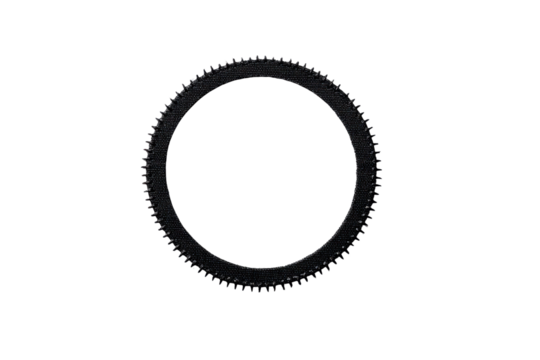 Black circular serrated metal ring against black background image, Isolated On White Background, Png Transparent