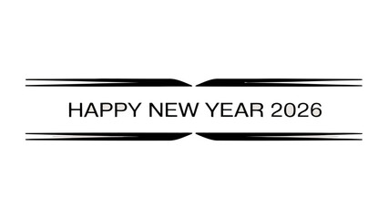 New Year 2026: A minimalist greeting perfect for digital or print. The stylish text evokes celebration and fresh starts.