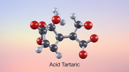 3D molecular model with red and white atom spheres