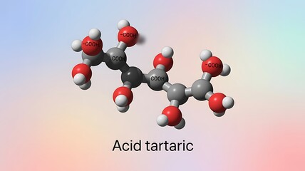 3D molecular model with red and white atom spheres