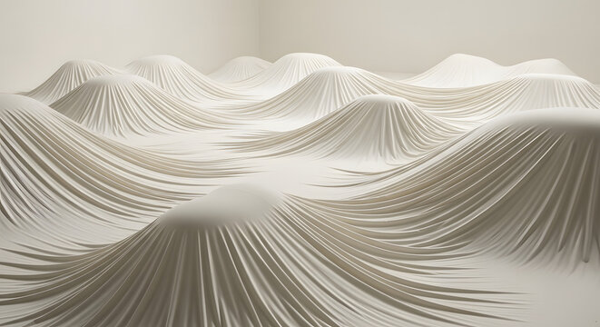 Abstract beige fabric waves with subtle sparkling texture background