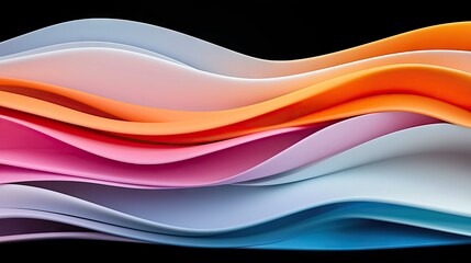 An abstract image featuring layers of colorful, wavy shapes against a black background. The image has a modern and artistic feel.