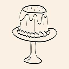 Delicious cake on a stand with frosting and decorations for a special occasion