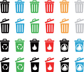 ゴミ箱　アイコン　セット