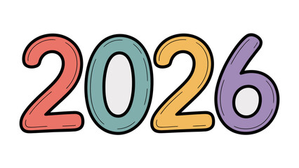Year 2026: A vibrant and colorful display of the year 2026. This dynamic visual is perfect for symbolizing future events, planning, and forward-thinking initiatives. 