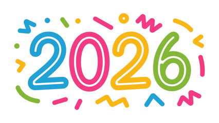 2026 Celebration: A vibrant and festive graphic featuring the year 2026, surrounded by colorful confetti, embodies the spirit of a new beginning, evoking excitement, anticipation.
