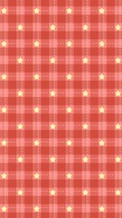 Starry Red Plaid Pattern A Vector Illustration with a Charming Checkered Design and Festive Flair