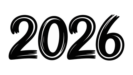 Year 2026: A bold, stylized graphic showcasing the numbers 2026 in a sleek, modern font, perfect for representing the future, upcoming events, or design elements. 