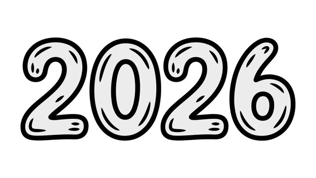2026: A visual representation of the year 2026, offering a clean and modern aesthetic. The design is simple, and easily adaptable to a variety of applications.
