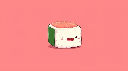 Kawaii Sushi Illustration &ndash; Cute Smiling Sushi Character Art