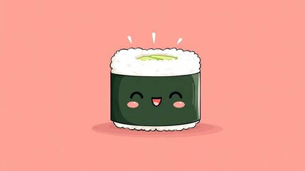 Kawaii Sushi Illustration &ndash; Cute Smiling Sushi Character Art