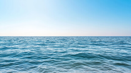 Obraz premium Calm ocean horizon soft waves minimal blue tones serene seascape