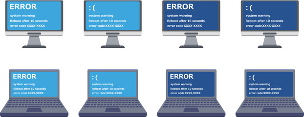 ブルースクリーン　アイコン　セット
