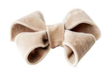 This elegant velvet gift bow features a rich texture and crisp details, making it perfect for decorating presents. Its design is clearly visible against a transparent background for versatility