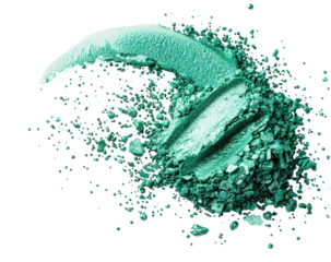 Fine green glitter appears in a swirling pattern, showcasing shimmering particles set against a transparent backdrop. This design adds a vibrant touch to any creative project