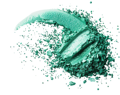 Fine green glitter appears in a swirling pattern, showcasing shimmering particles set against a transparent backdrop. This design adds a vibrant touch to any creative project