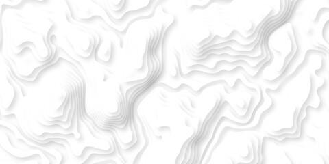 Pattern with lines the stylized height of the topographic map contour in lines and contours isolated on layers. White topography curve lines map isolated on white background