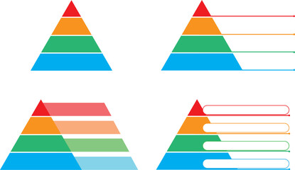 ヒエラルキー　階級　ピラミッド　アイコン　セット　4段