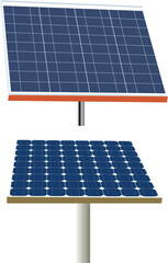 Solar panels vector design set  generating clean green energy power isolated on white background.