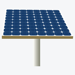 Blue solar panels vector illustration  convert sunlight into clean electric power, showcasing photovoltaic technology for renewable energy and a greener environment isolated on white background.