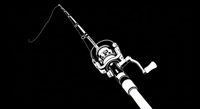 black background fishing pole Fishing Rod