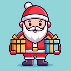 design logo vector icon mascot illustration cute santa claus christmas