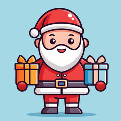 design logo vector icon mascot illustration cute santa claus christmas